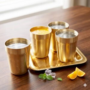 Tray/Glass Set-(Pack Of 5)-GT 34(RG)