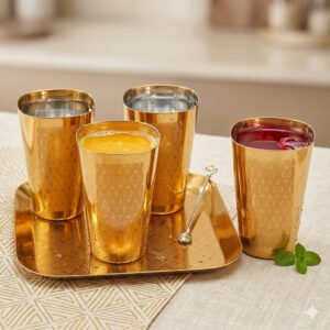 Tray/Glass Set(Pack Of 5)-GT 38(RG)