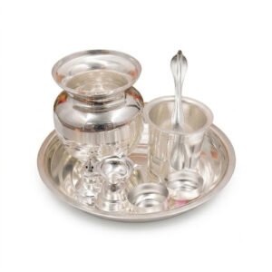 Silver Plated Taman/Gadwa Pooja Set - Pack Of 7