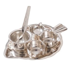 Silver Plated Leaf Pan Pooja Set - Pack Of 6
