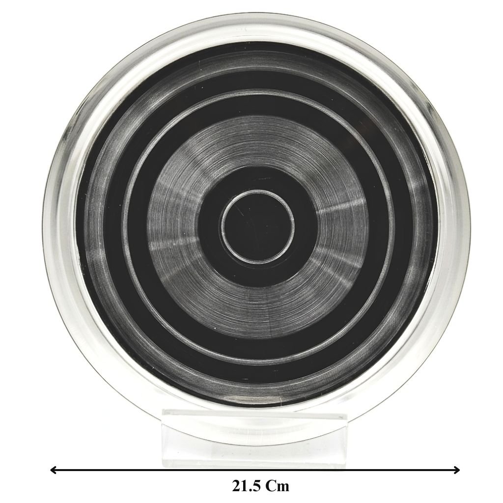 Silver Plated Round Thali Pooja Set - Pack Of 10 - Image 3
