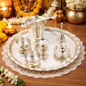 Pooja Set-Anti Tarnish-(Pack Of 8)-PS 18(A.T)