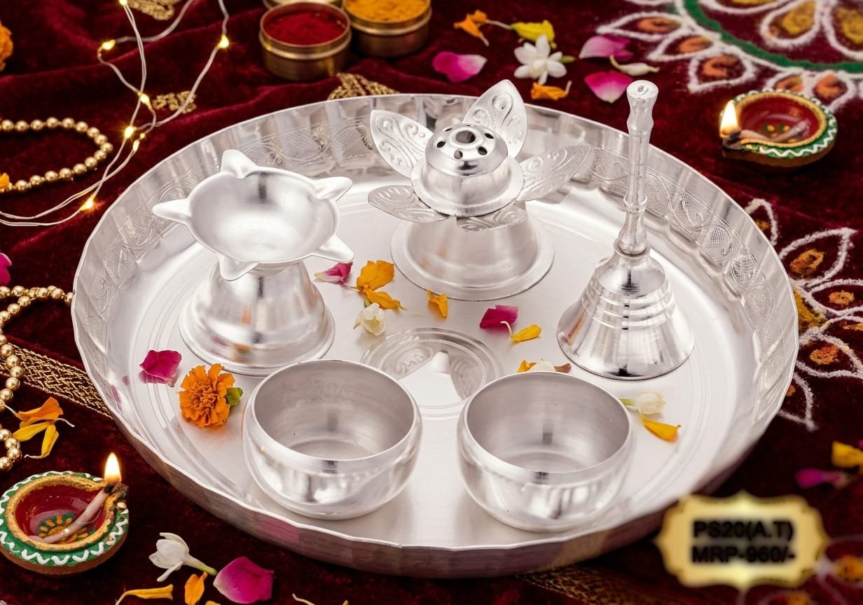 Pooja Set-Anti Tarnish-(Pack Of 6)-PS 20(A.T)
