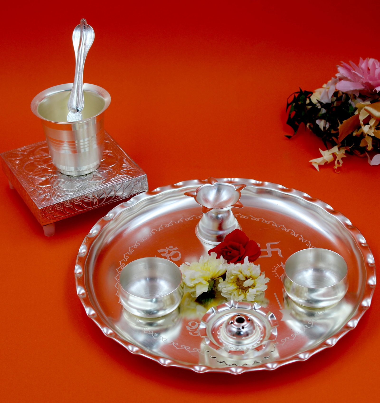 Pooja Set-Anti Tarnish-(Pack Of 8)-PS 18(A.T) - Image 2