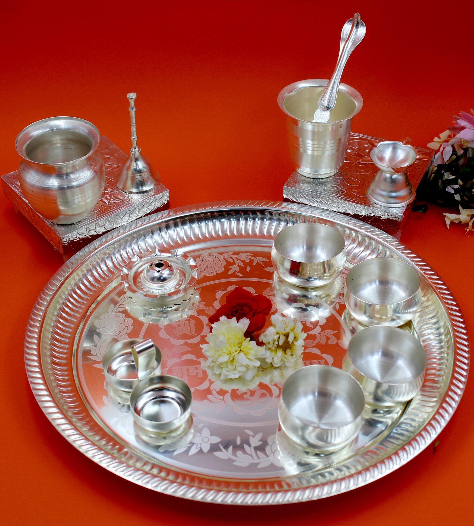 Pooja Set-Anti Tarnish-(Pack Of 12)-PS 19(A.T) - Image 2