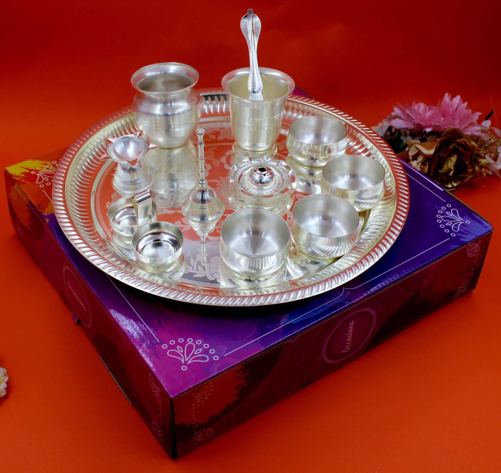 Pooja Set-Anti Tarnish-(Pack Of 12)-PS 19(A.T) - Image 4