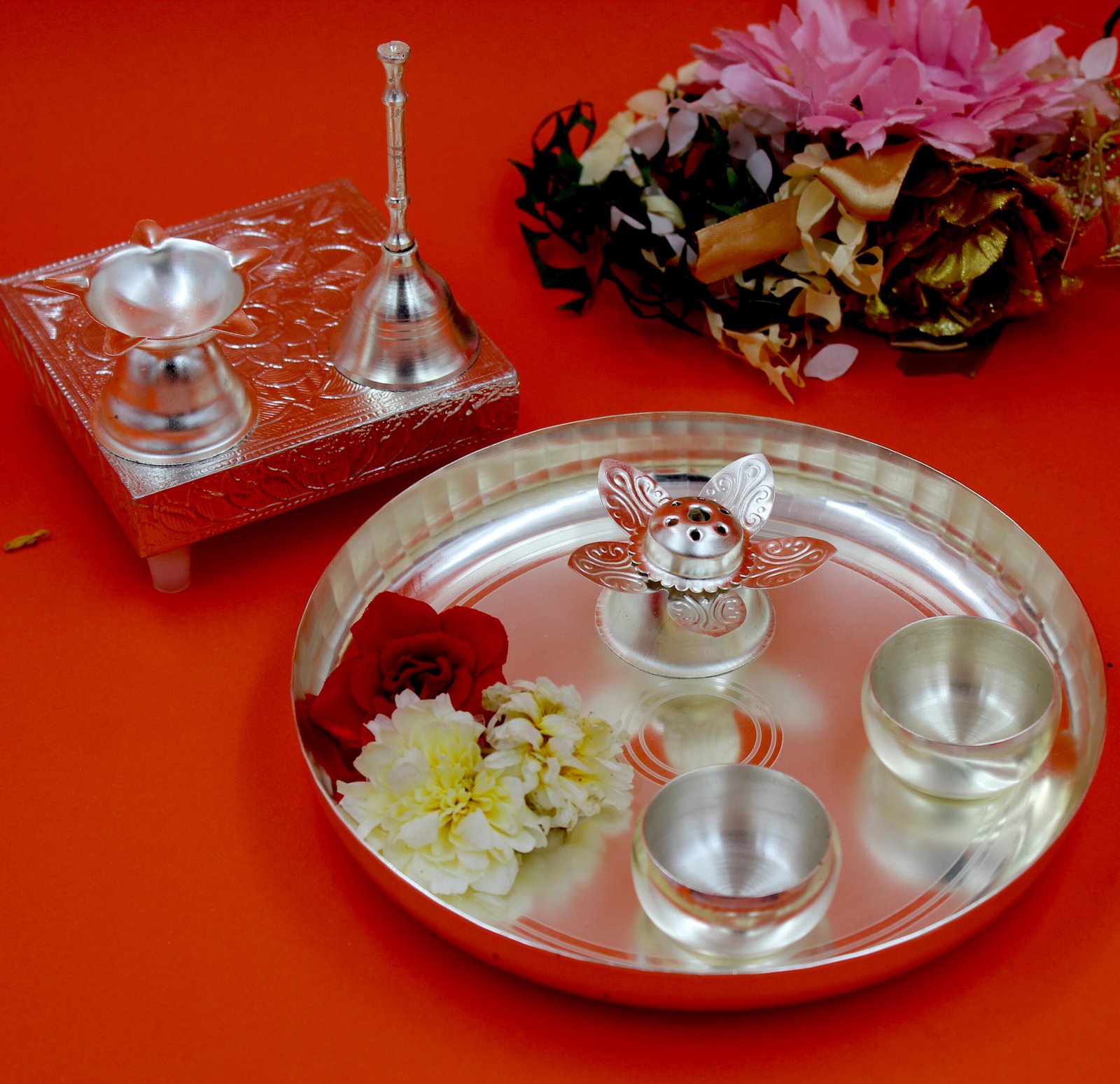 Pooja Set-Anti Tarnish-(Pack Of 6)-PS 20(A.T) - Image 2