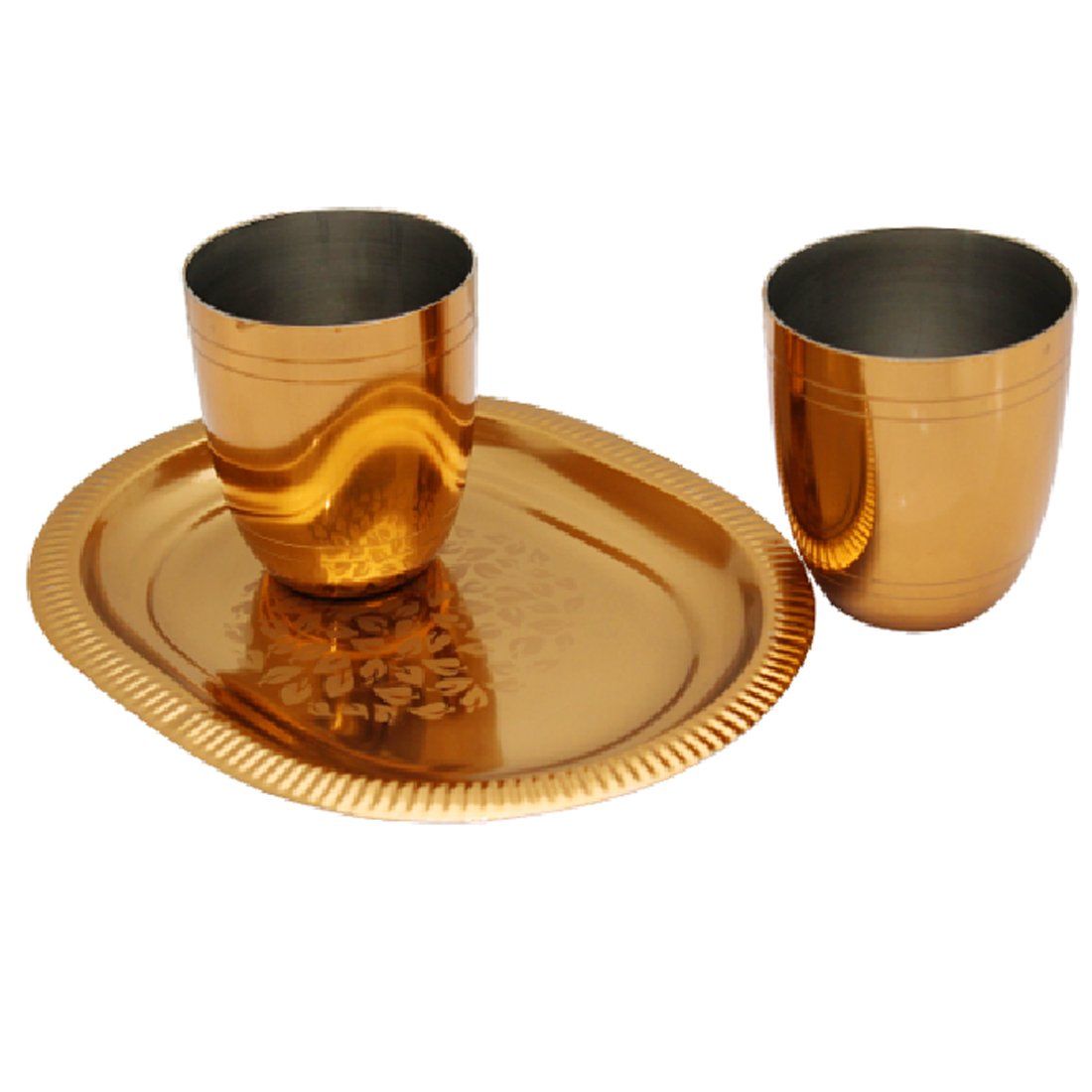 Tray/Glass Set-(Pack Of 3)-GT 24(RG)