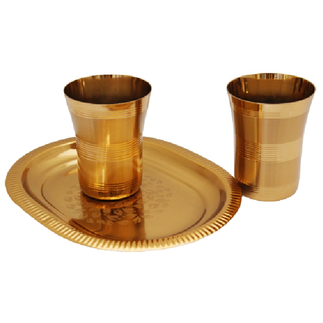 Tray/Glass Set-(Pack Of 3)-GT 25(RG)