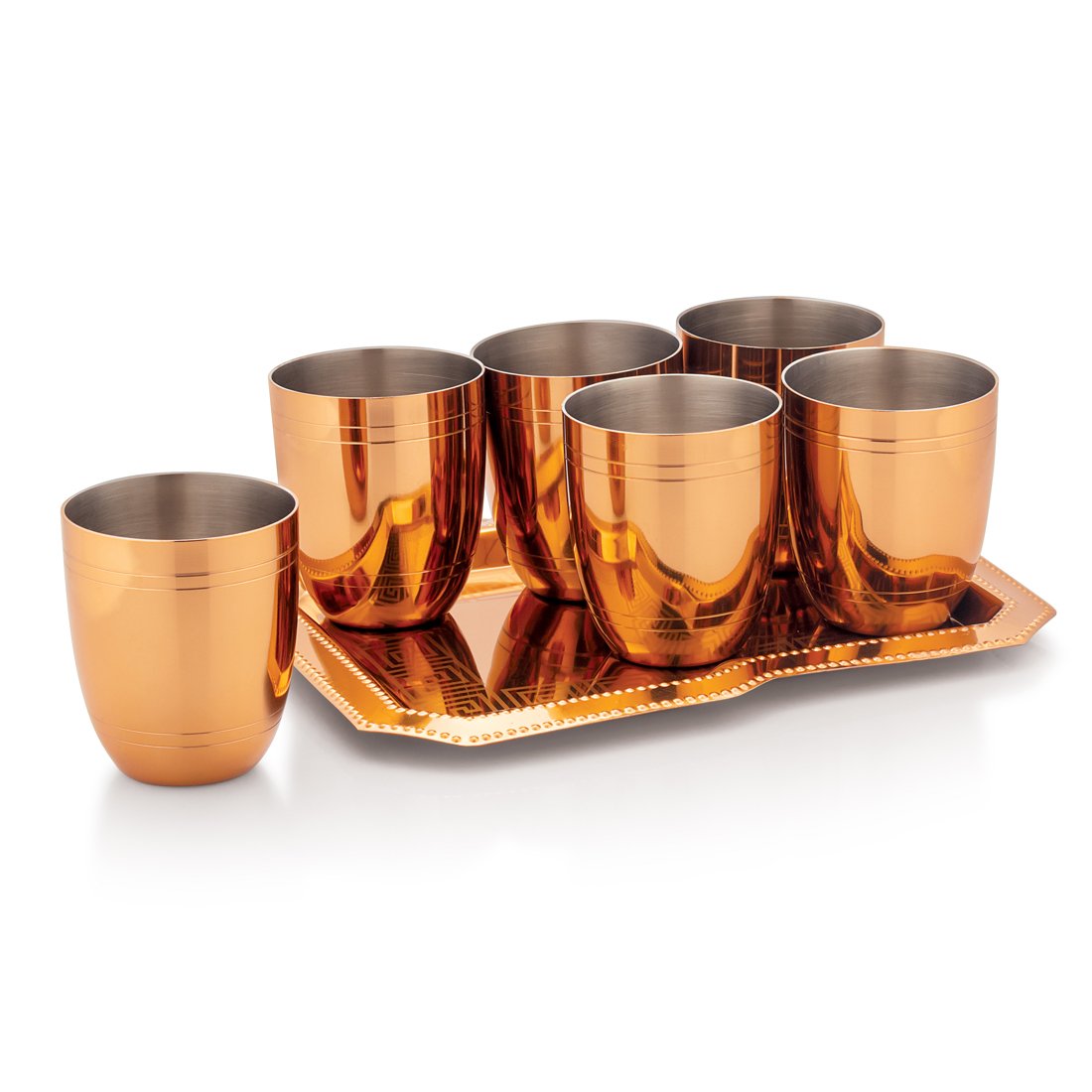 Tray/Glass Set-(Pack Of 7)-GT 43(RG)