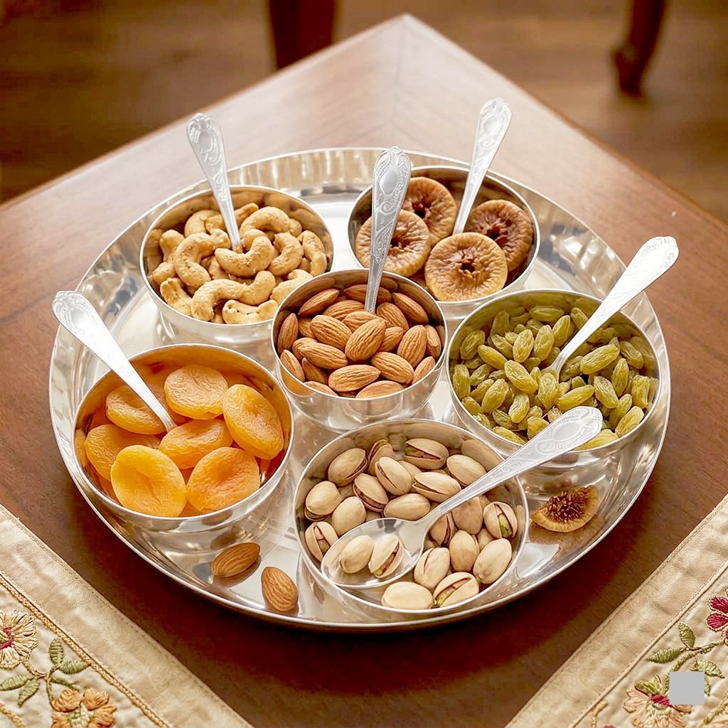 Dinner Set-Lotus Snack Set-(Pack Of 13)-DS 11(Silver)