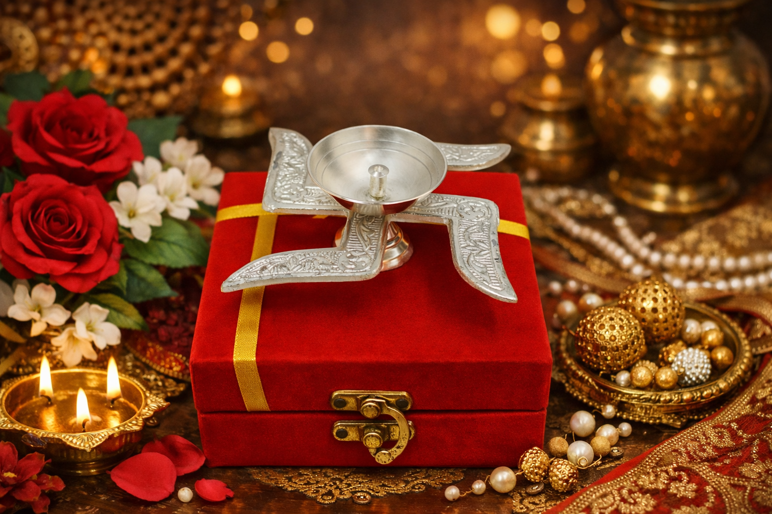 Swastik Diya Box-(Pack Of 1)