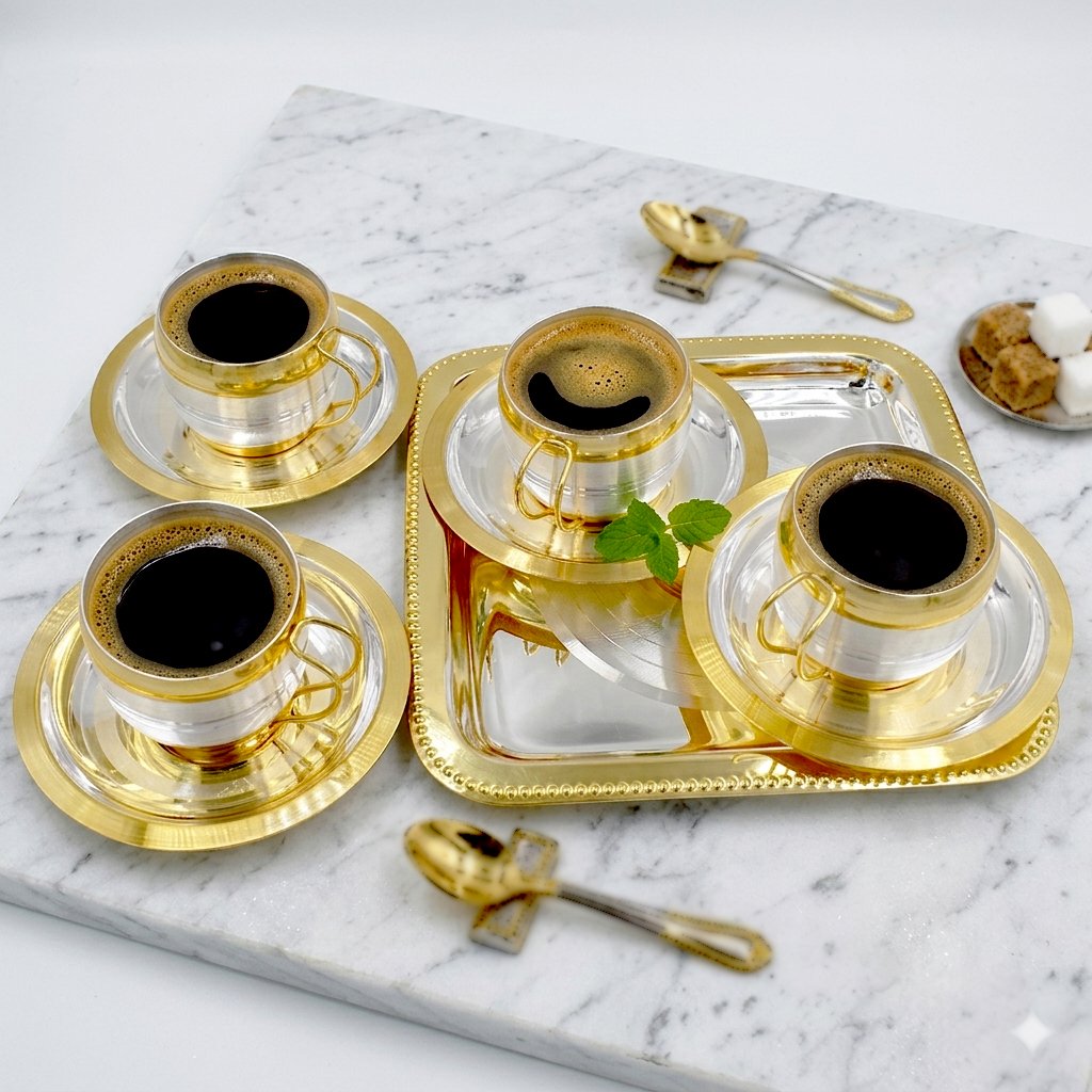 Tray/Cup With Saucer Set-(Pack Of 9)-TB 45(GS)