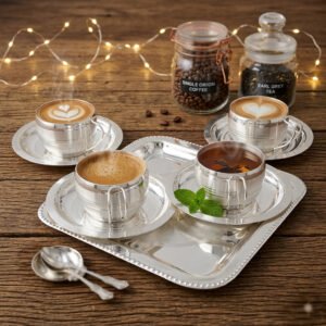 Tray/Cup With Saucer Set-(Pack Of 9)-TB 50